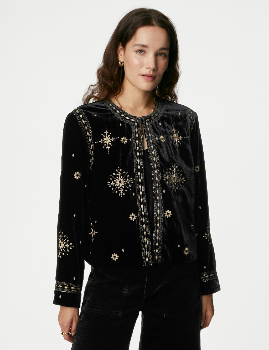 Velvet Embroidered Lightweight Jacket image 4