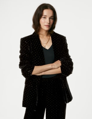 

Womens Per Una Velvet Sparkly Blazer - Black Mix, Black Mix