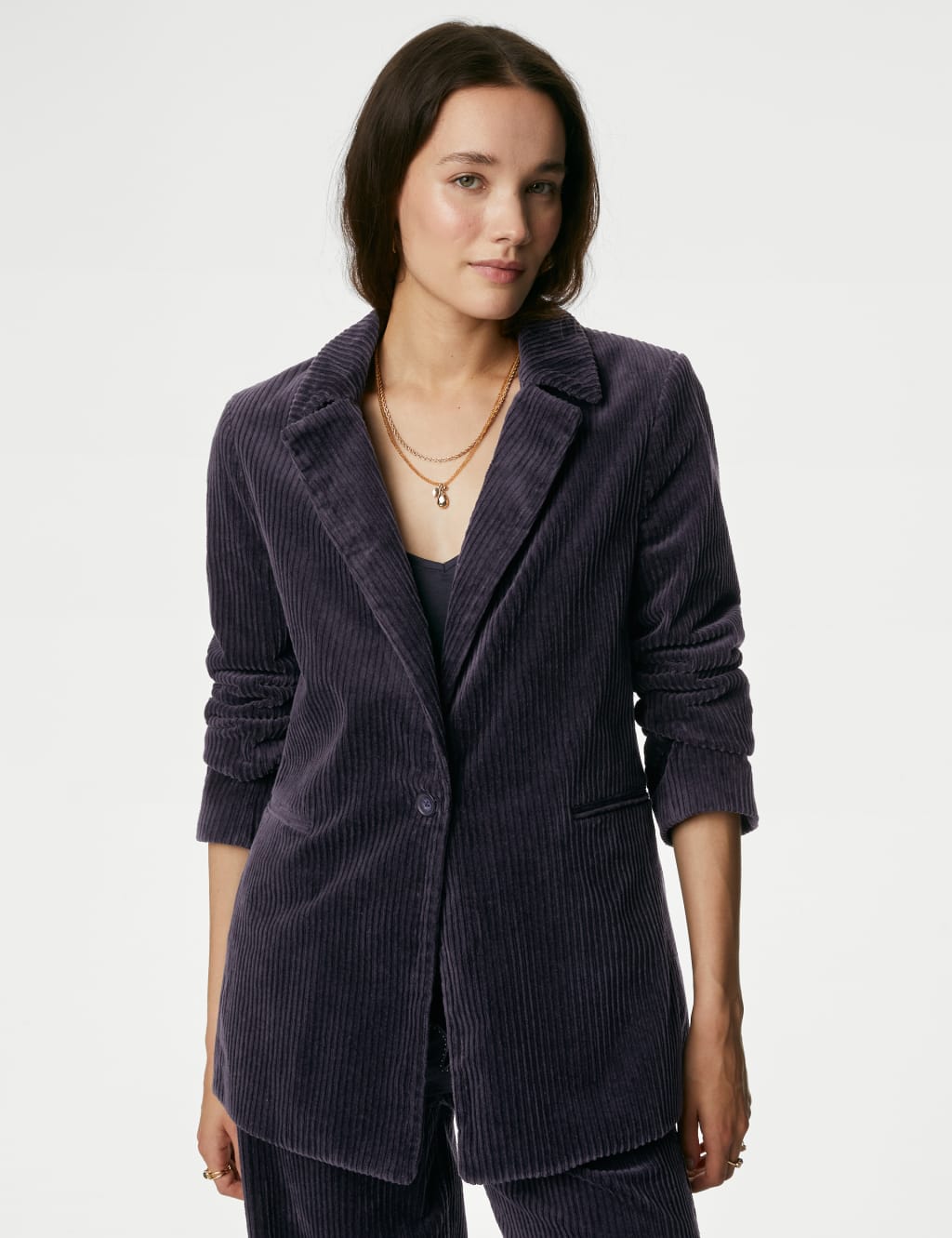 Cord Single Breasted Blazer image 1