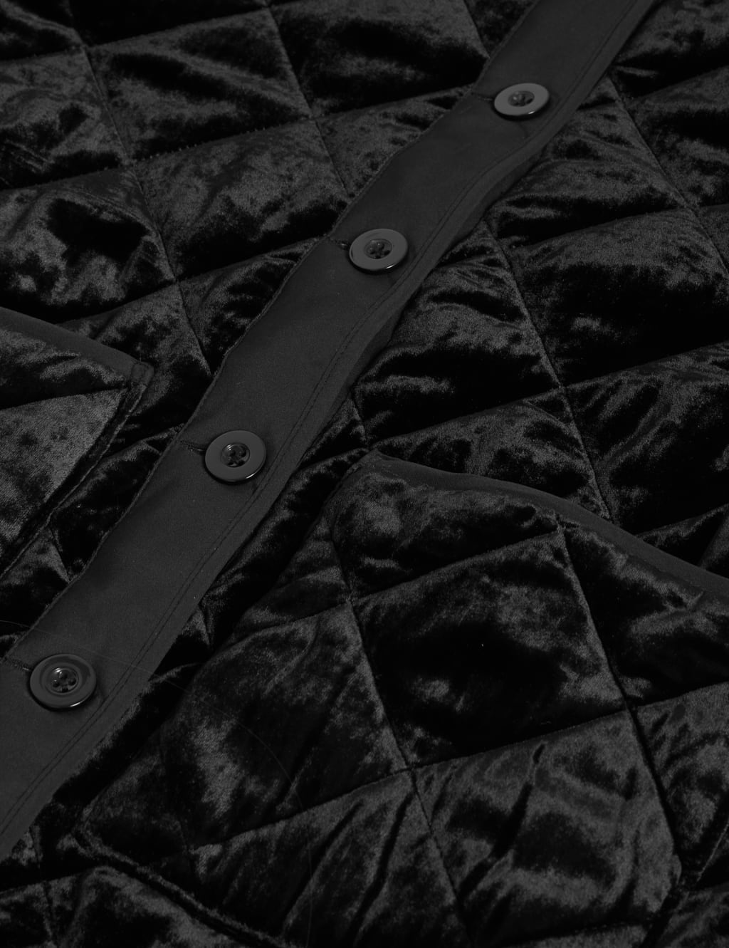 Velvet Quilted Collarless Jacket image 6