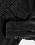 Leather Collared Biker Jacket