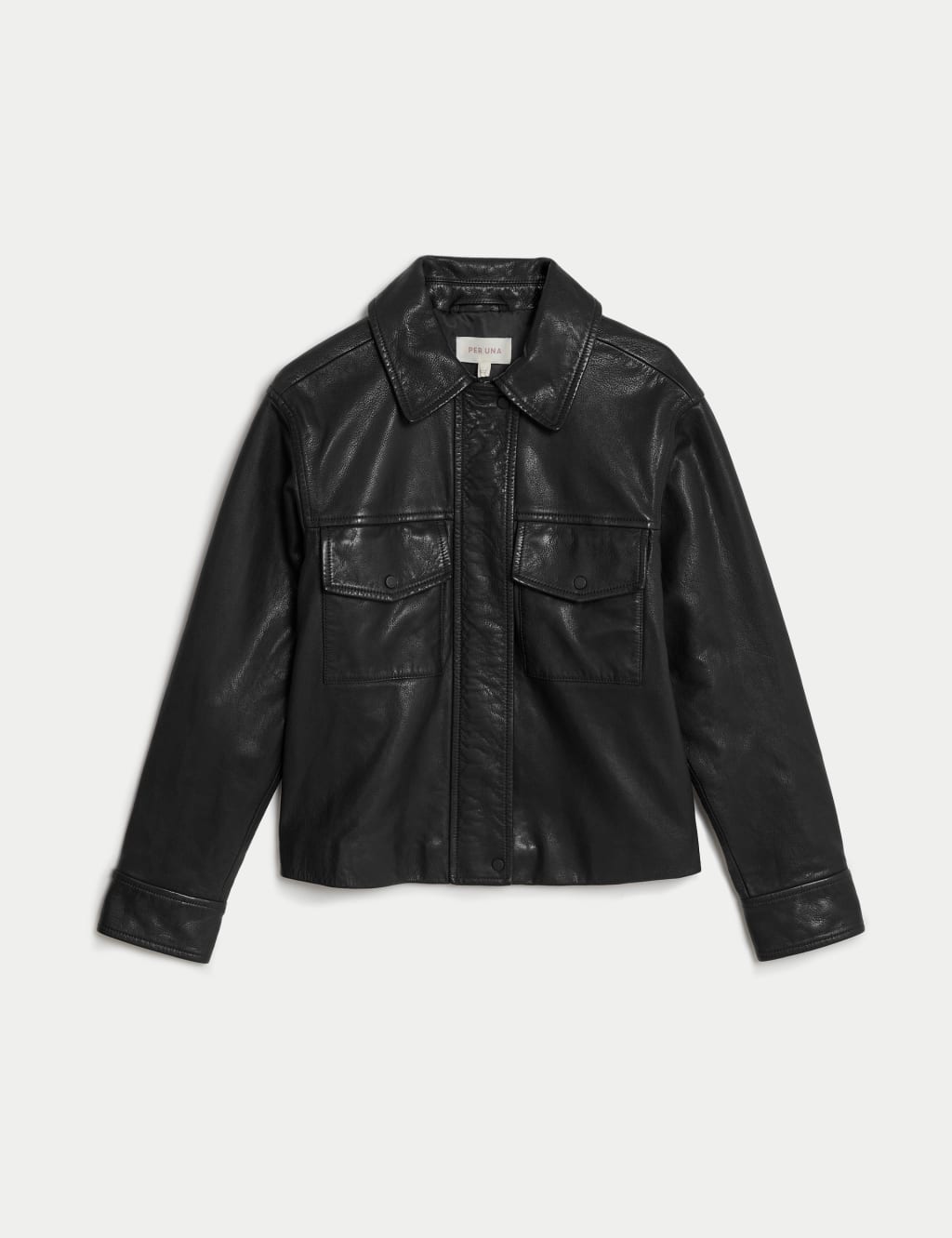 Leather Collared Biker Jacket image 2