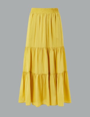 Gathered Tiered Maxi Skirt | Autograph | M&S