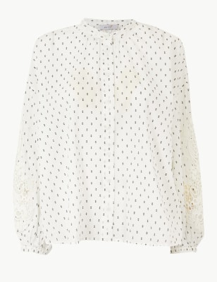 Printed Blouson Sleeve Blouse | Per Una | M&S