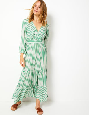 Marks and spencer on sale green striped dress