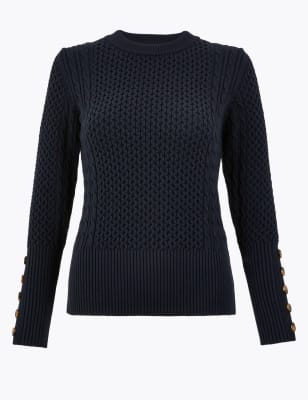 Cable Knit Round Neck Jumper | Per Una | M&S