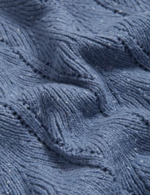 

Womens Per Una Auf Figur geschnittener Pointelle-Pullover mit Wollanteil - Prussian, Prussian