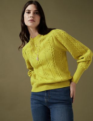 Textured Blouson Sleeve Jumper with Wool - NL