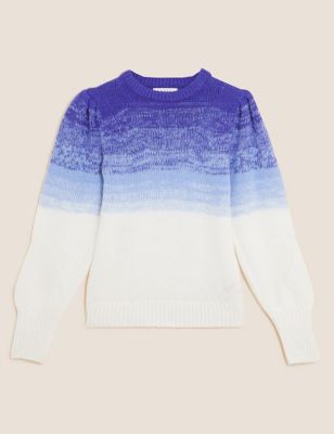M&S Per Una Womens Ombre Blouson Sleeve Jumper with Wool