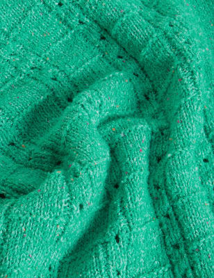 

Womens Per Una Cotton Rich Pointelle V-Neck Cardigan - Green Mix, Green Mix