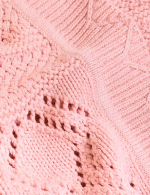 

Womens Per Una Cotton Rich Pointelle Relaxed Cardigan - Pink Shell, Pink Shell