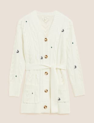 5299 Anthracite Embroidered Cardigan
