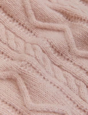 

Womens Per Una Cable Knit Button Detail Jumper with Wool - Pink Shell, Pink Shell