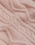 Cable Knit Button Detail Jumper with Wool