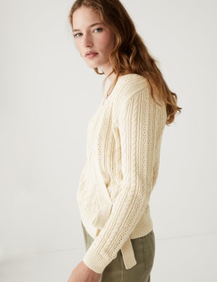 Cream discount wrap jumper