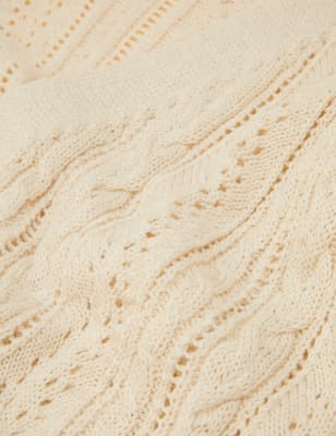 

Per Una Cárdigan cruzado de escote en pico de pointelle de algodónWomens - Cream, Cream