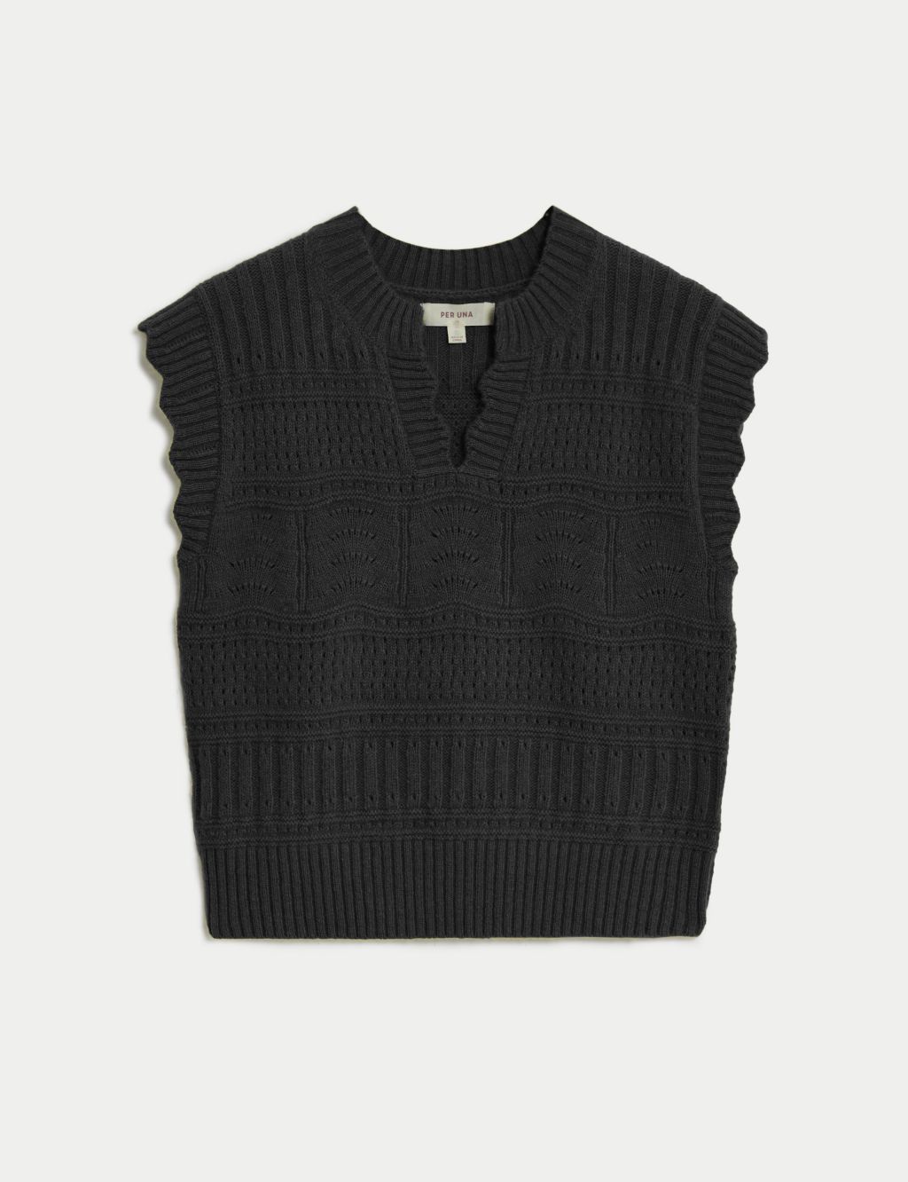 Notch Neck Knitted Vest with Wool image 2