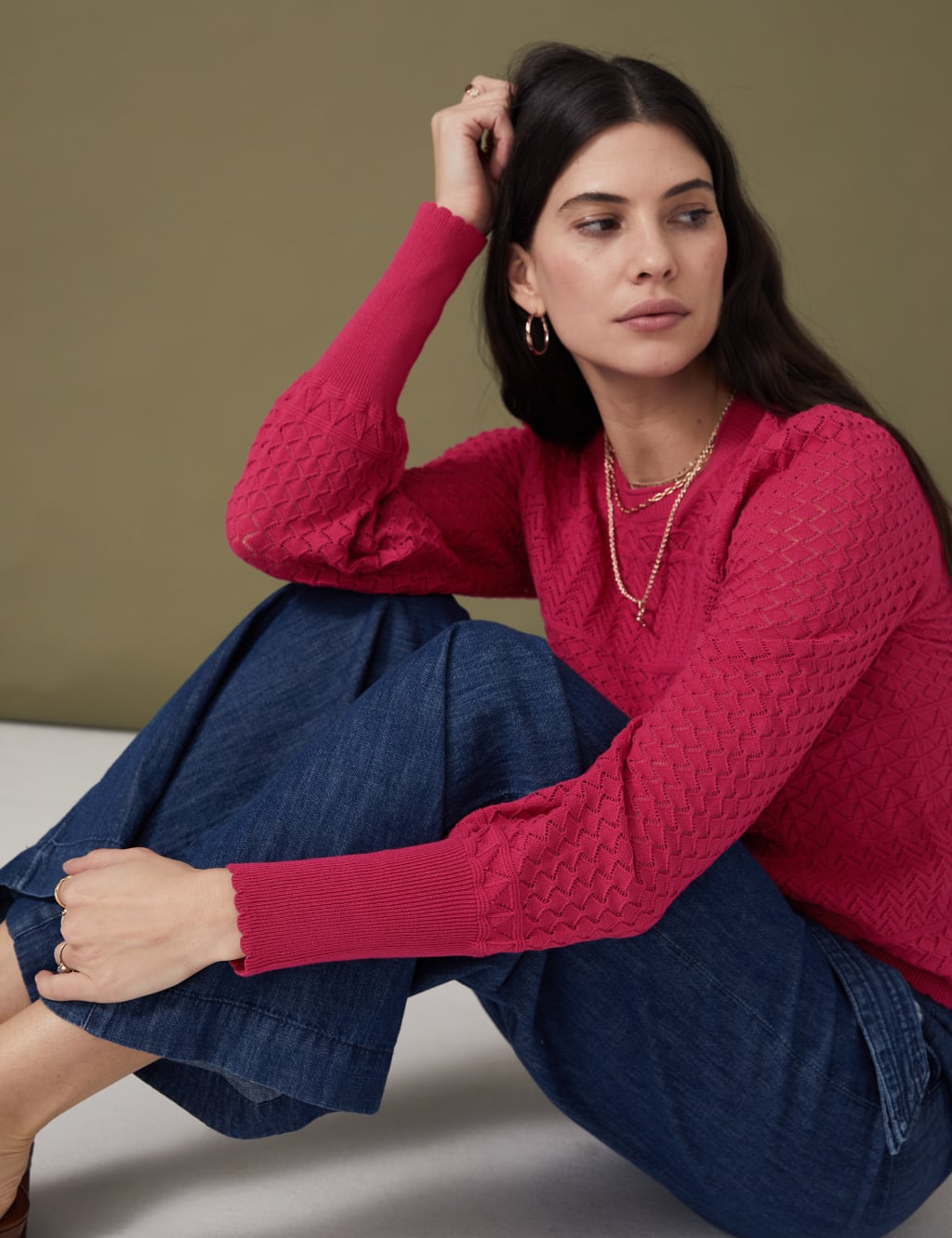 Pointelle Textured Knitted Top image 1