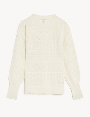 Pointelle Textured Knitted Top