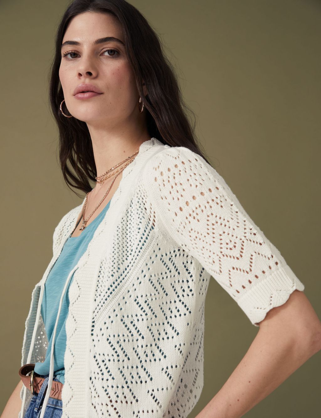 Pure Cotton Knitted V-Neck Cardigan image 2