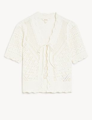 Pure Cotton Knitted V-Neck Cardigan