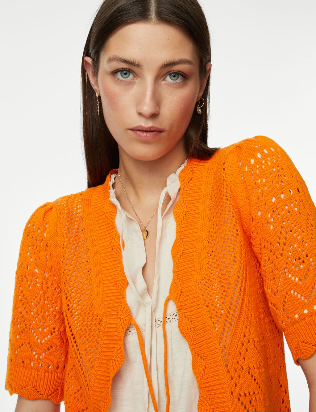 Pure Cotton Knitted V-Neck Cardigan image 1