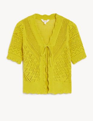 Pure Cotton Knitted V-Neck Cardigan