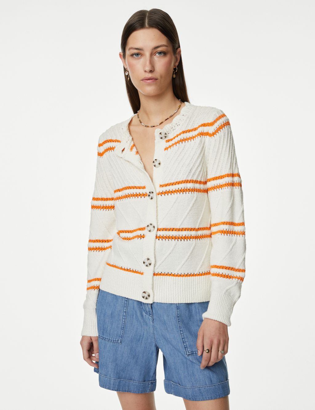 Cotton Rich Striped Cardigan image 2