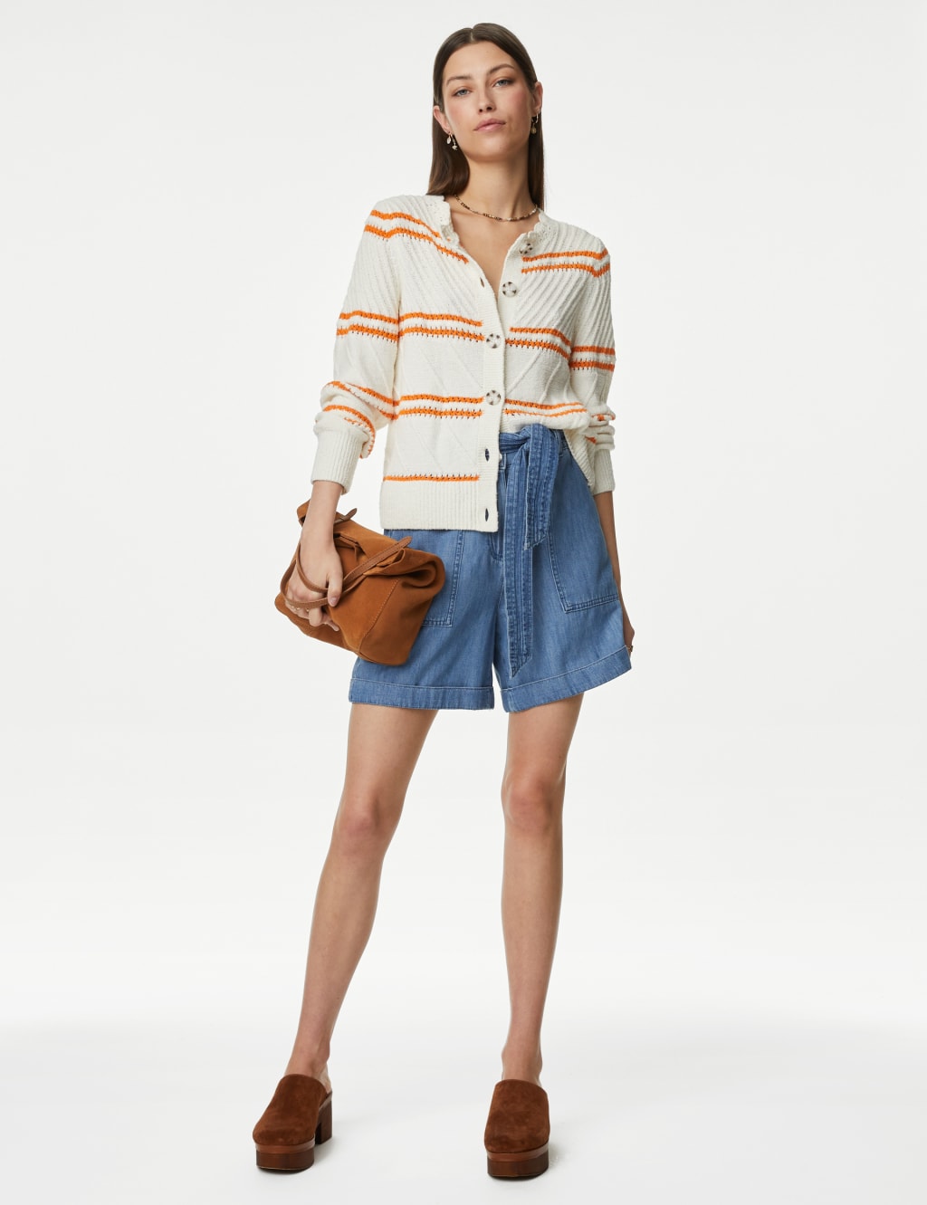 Cotton Rich Striped Cardigan image 3