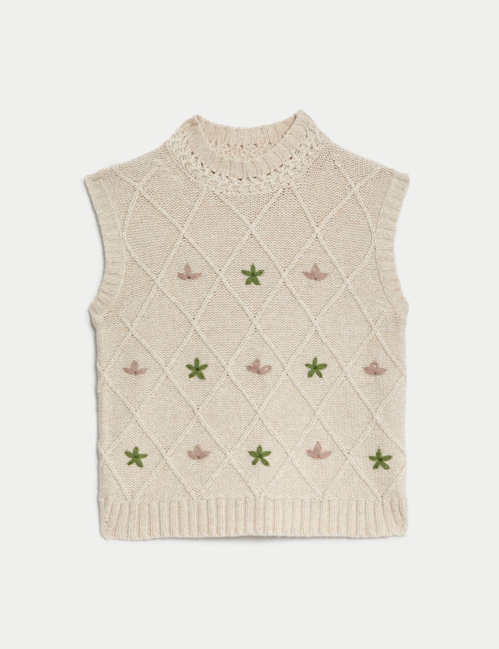 Cotton Blend Embroidered Knitted Vest image 2