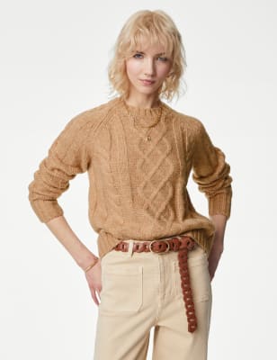 Touch of wool cable-knit sweater