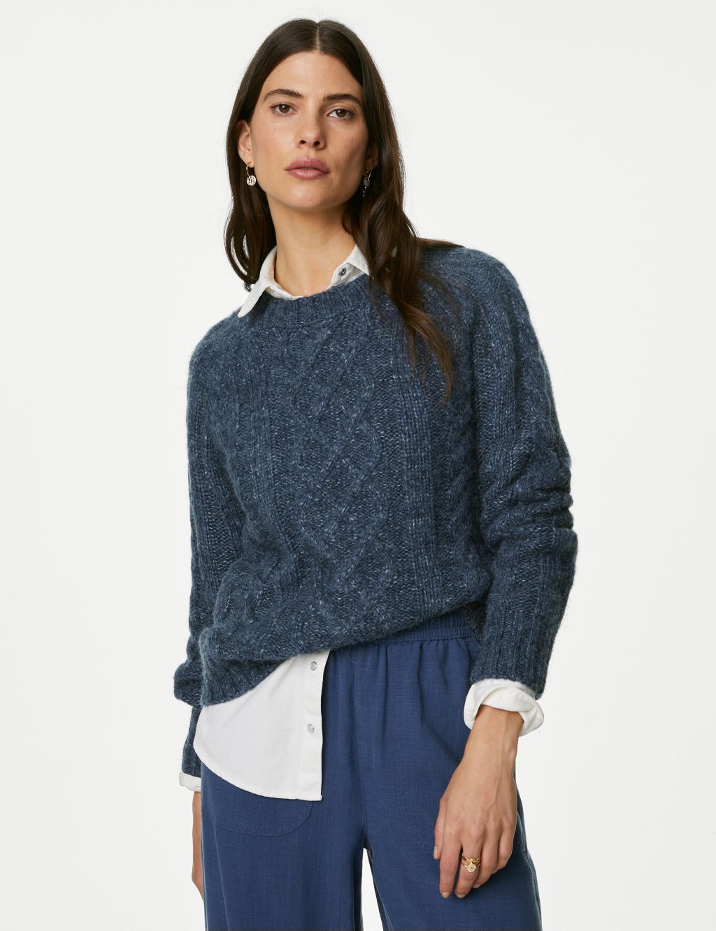 Cable Knit Jumper with Wool image 2