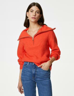 Cotton Rich Ribbed Jumper with Wool | M&S CN