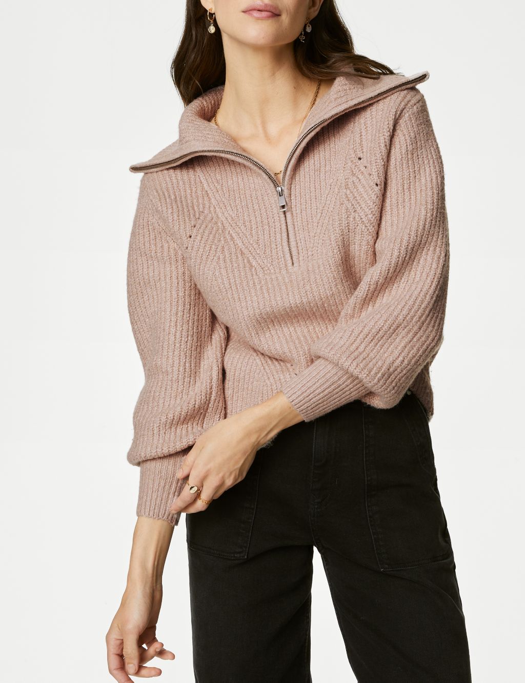 Cotton Rich Ribbed Jumper with Wool image 3