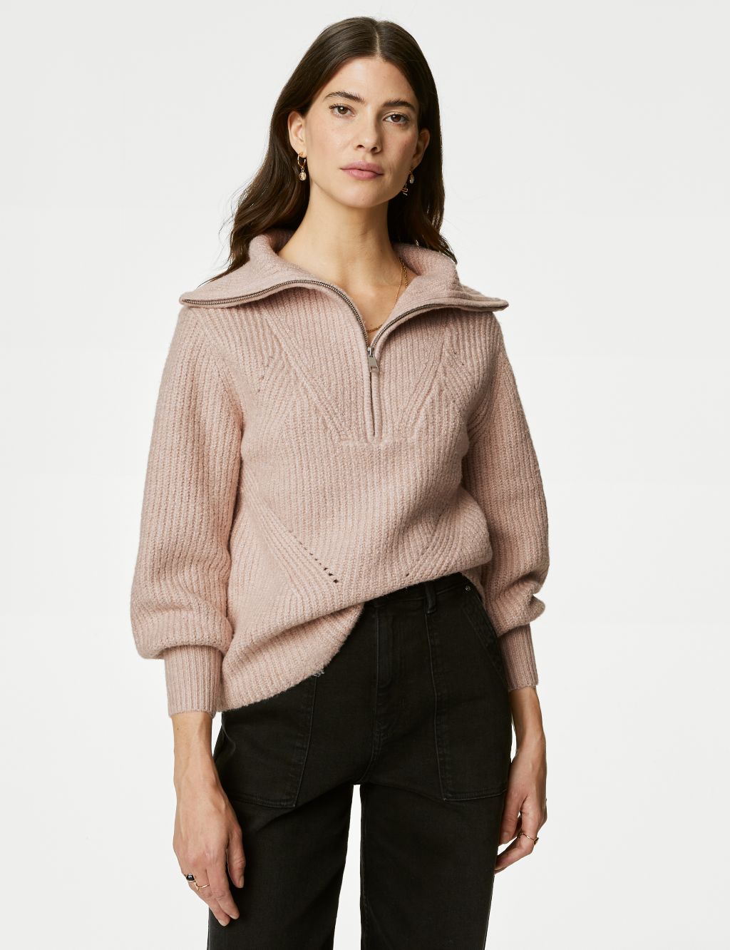 Cotton Rich Ribbed Jumper with Wool image 4