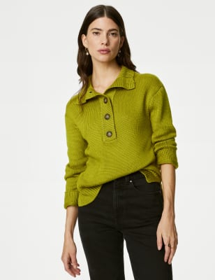 

Womens Per Una Ribbed Funnel Neck Jumper - Winter Lime, Winter Lime