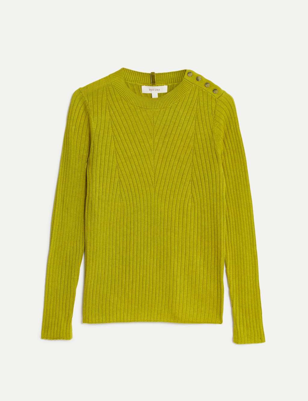 Cotton Blend Ribbed Button Detail Jumper image 2