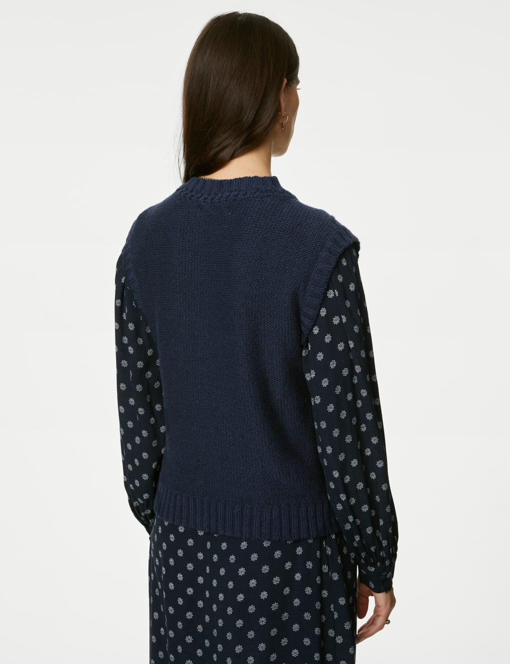 Diamond Stitch Knitted Vest with Wool image 5