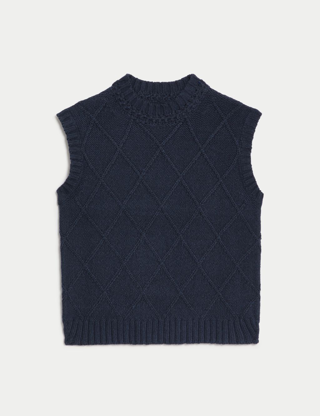 Diamond Stitch Knitted Vest with Wool image 2
