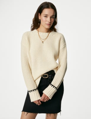 

Womens Per Una Wool Blend Round Neck Jumper - Ecru, Ecru