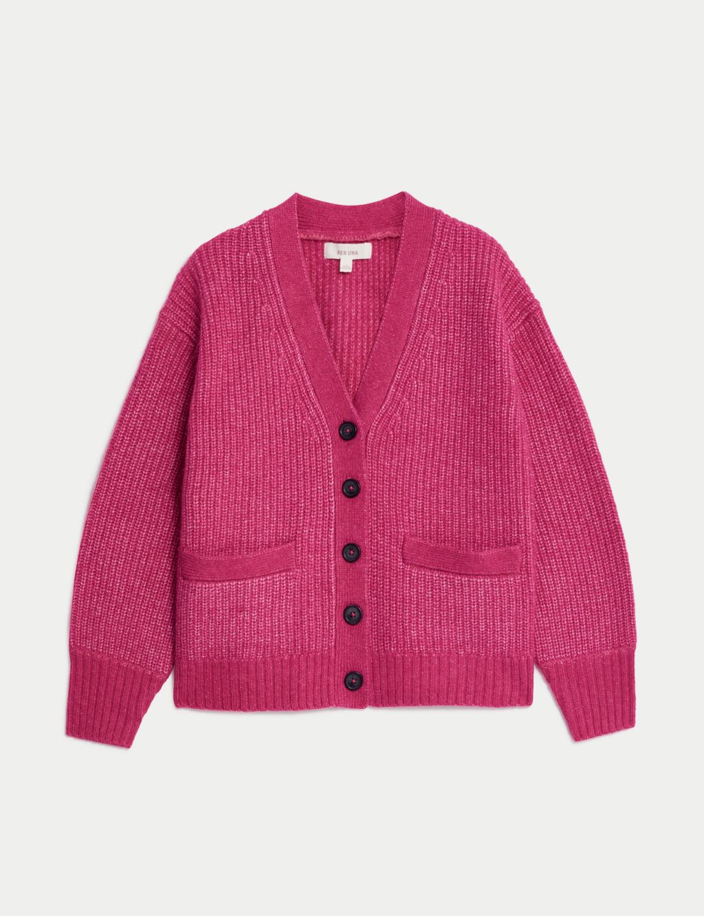 Knitted V-Neck Relaxed Cardigan with Wool image 2