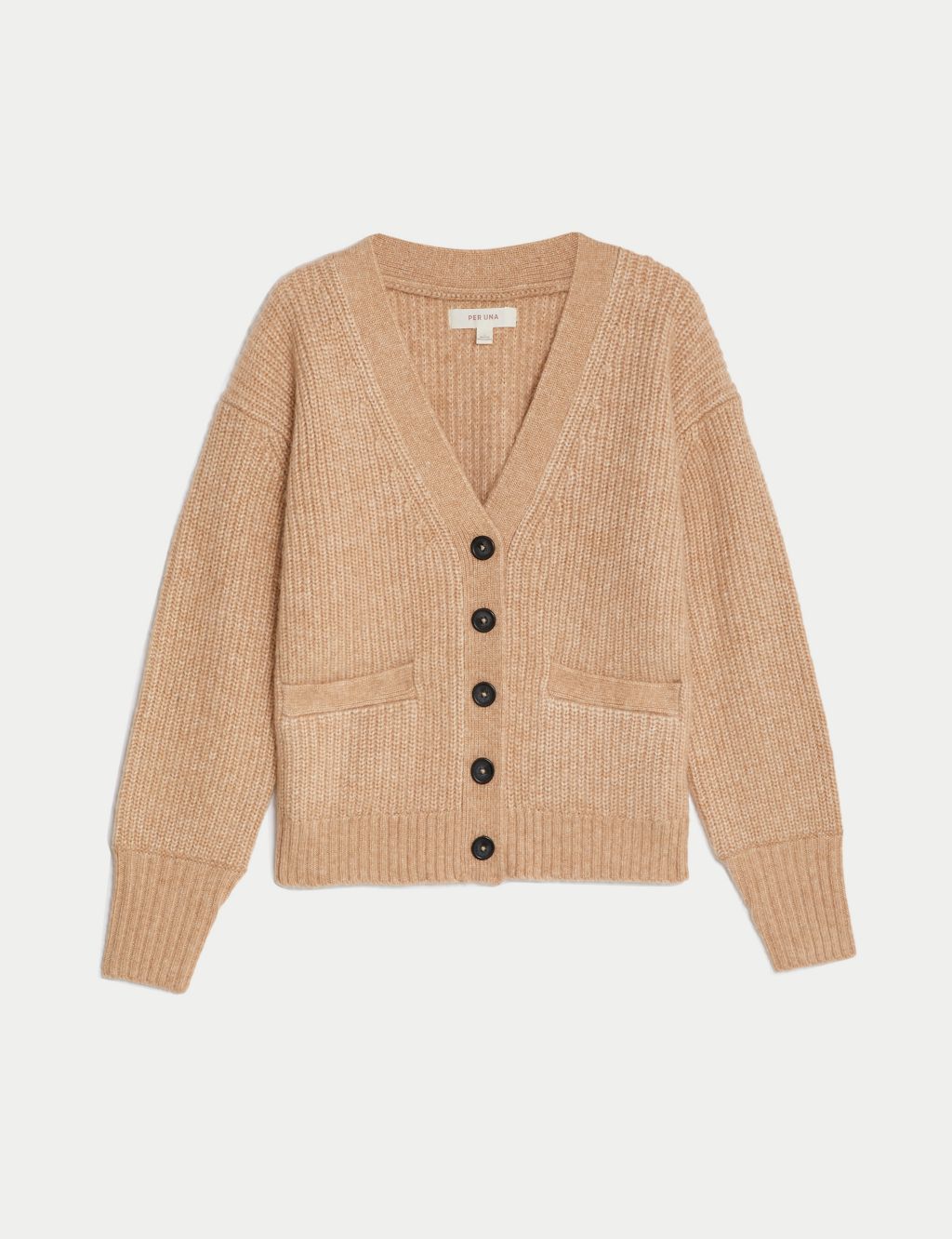 Knitted V-Neck Relaxed Cardigan with Wool image 2