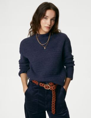 Funnel Neck Jumper with Wool