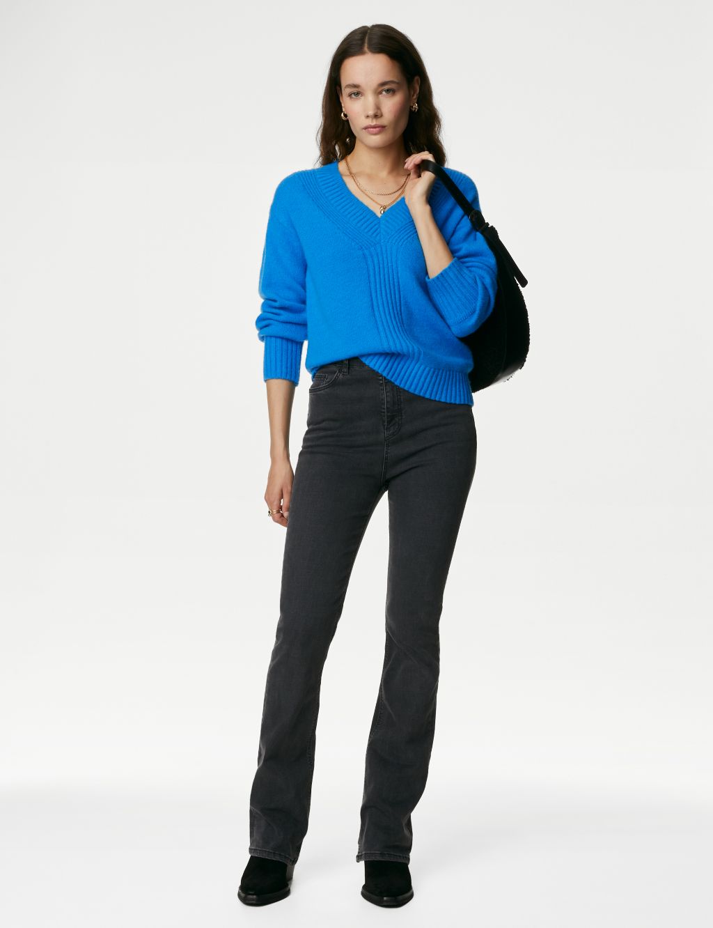 V-Neck Relaxed Jumper with Wool image 3