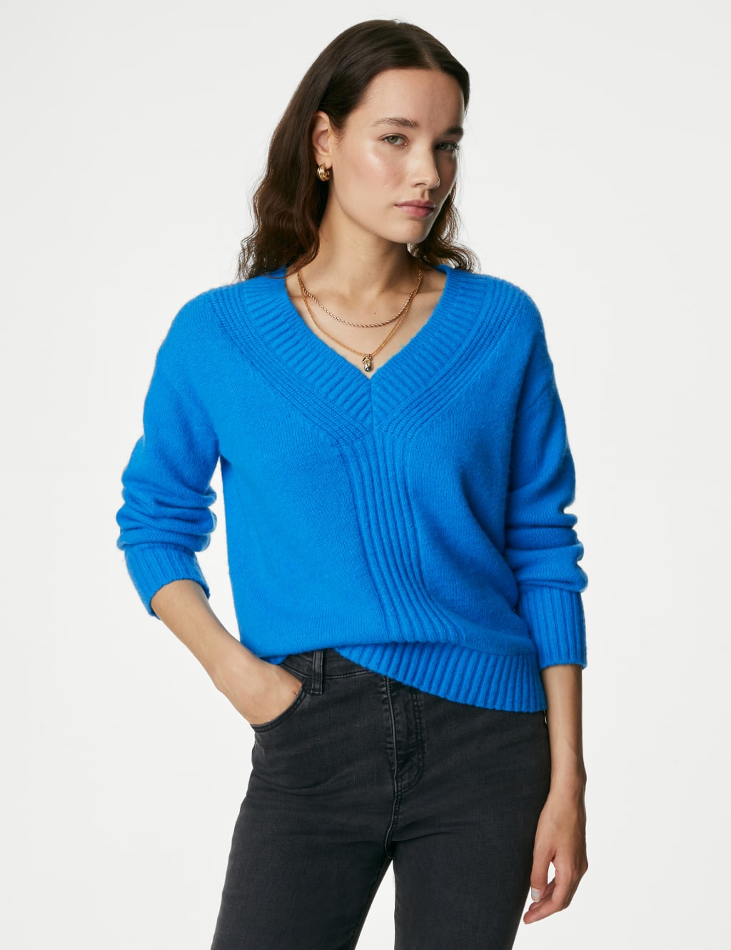 V-Neck Relaxed Jumper with Wool image 4