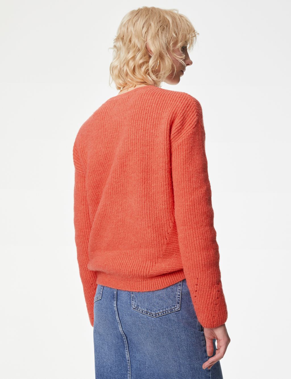 Pointelle Round Neck Jumper with Wool image 5