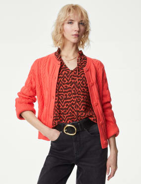 Marks and top spencer orange cardigan