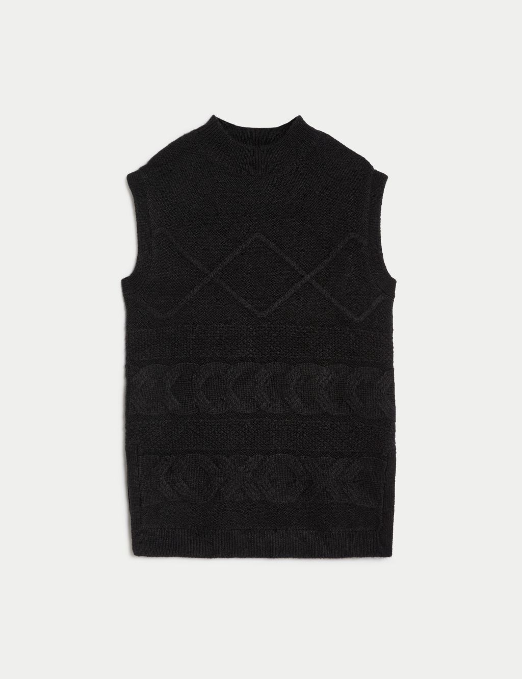 Cable Knitted Vest with Wool image 2