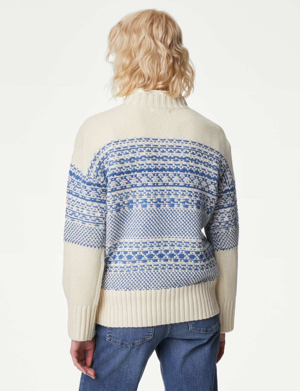 Fair Isle Ribbed Jumper with Wool image 5
