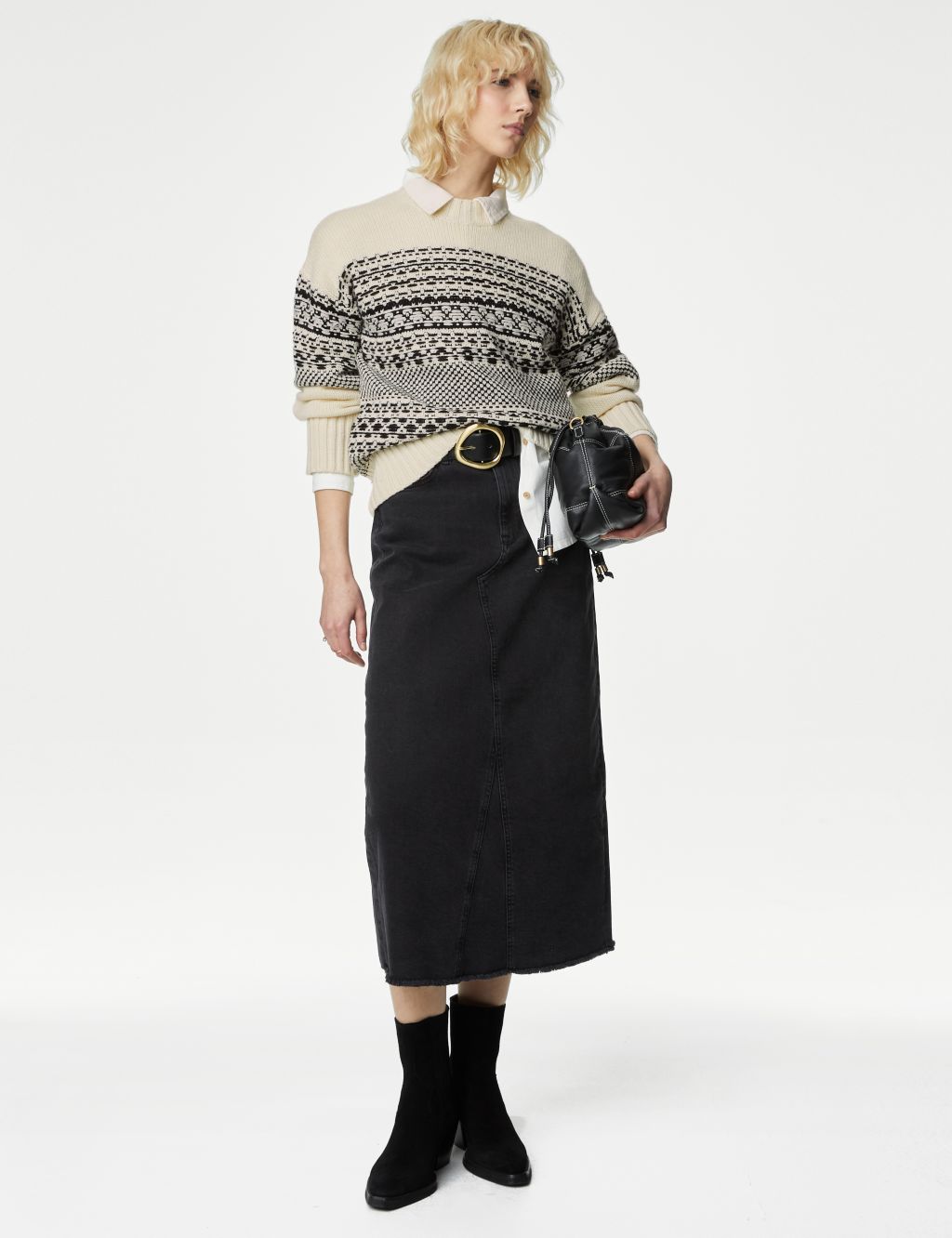 Fair Isle Ribbed Jumper with Wool image 3